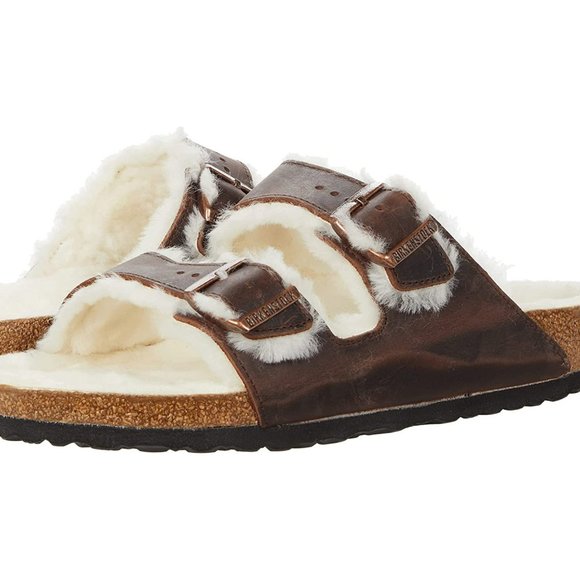 Birkenstock Other - Birkenstock $165 Men's Arizona Shearling Habana US Men's US Sz 9R/Euro 42 R NWT